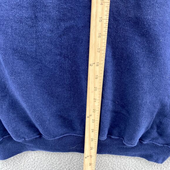 Vintage Jerzees Sweater Men's XL Navy Crew Neck 90s Single Stitch Wolf Full Moon - Picture 9 of 10